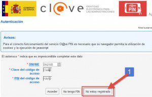 Registro Usuario cl@ave.