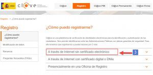 Registro sin certificado electrónico