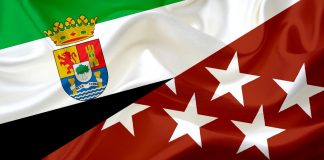 Banderas Extremadura y Madrid