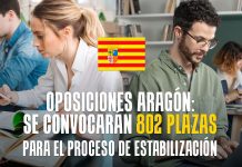 Oposiciones Aragón: Se convocarán 802 plazas para el proceso de estabilización