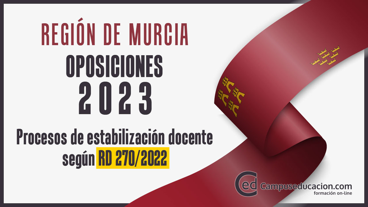 Oposiciones 2023 Murcia: Publicada Convocatoria Concurso-oposición extraordinario