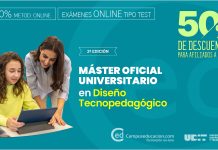 Matricúlate ya del Máster Oficial en Diseño Tecnopedagógico