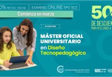 Matricúlate ya: Máster Oficial Online en Diseño Tecnopedagógico